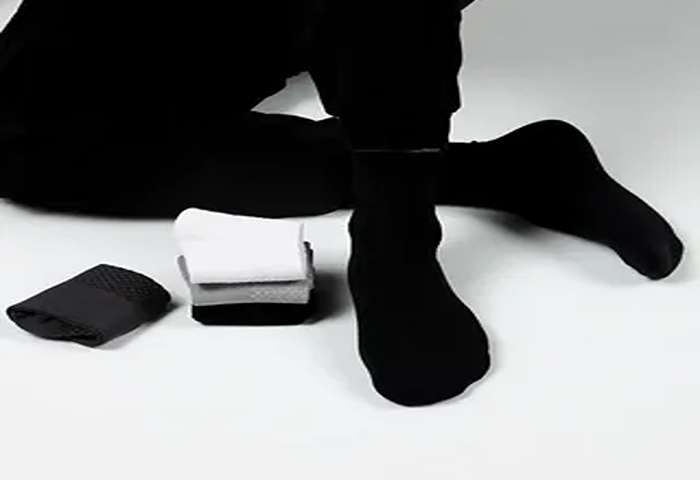 جوراب مردانه مشکی ساق بلند ضخیم زمستانی گرم